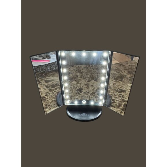 Touch Trifold Dimmable LED Makeup Mirror - Picture 4 of 9